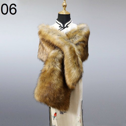 Damen Kunstpelz Schal Stola Schal Halswärmer Flauschig Elegant Winter 22X160cm - Bild 18 von 42