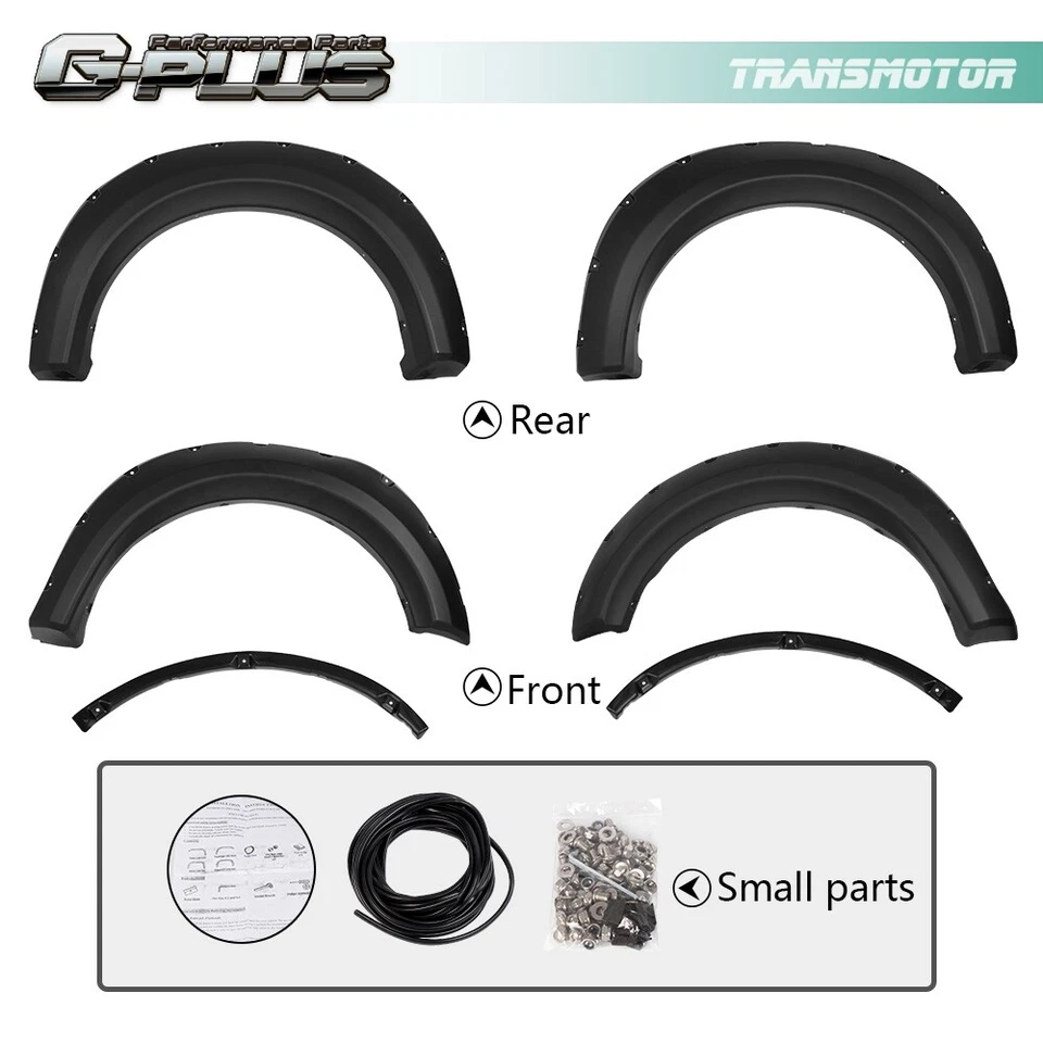 Ajuste para Ford F150 2009-2014 Styleside bolsillo remache atornillado estilo guardabarros llamaradas Foto 4 de 4