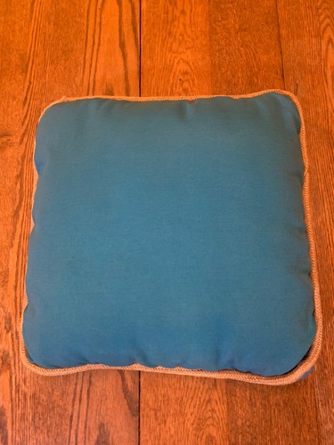 ALLEN + ROTH~PILLOW~CORAL DECOR~TEAL~BLUE~GREEN~IN & OUTDOOR~JUTE BORDER~NICE CO - Picture 6 of 12