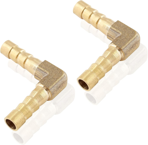 Brass Hose Barb Fitting 1/4" 6Mm Hose Id/Hose Barb 90 Degree L Right Angle Elbow - Picture 9 of 12