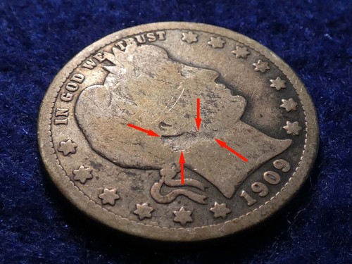 1909 Barber Quarter - Nice Pleasing Circulated Example! #3326 - Picture 7 of 10