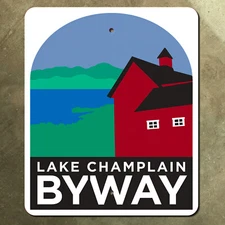 Vermont Lake Champlain Byway Burlington US route highway 2 7 road sign 10x12
