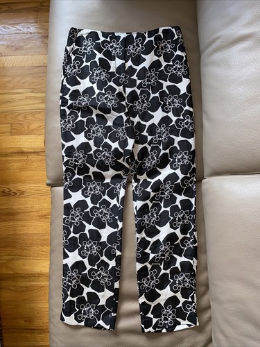 Magaschoni Collection Floral Crop Pants Size 2 Silk Linen $282 New - Picture 2 of 11