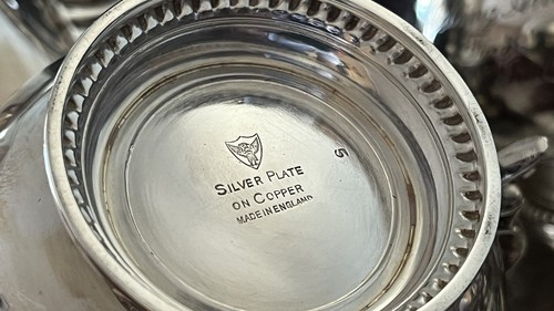 England Sheffield Teeservice Kanne Silver Plated 5 Teilig mit Tablett Selten - Bild 11 von 11