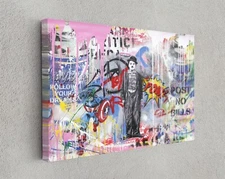 Follow Your Dreams No Bills Wall Graffiti Banksy Wall Art Canvas Décor