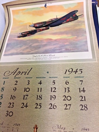 1944 &45 Kalenderblätter Werbung Thompson Produkte Lot 7 - Bild 2 von 9