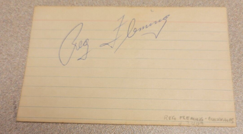 JIM FLANAGAN SR & REG FLEMING SIGNED 3x5 INDEX CARD NFL NHL AUTOGRAPH PACKERS - Picture 2 of 2