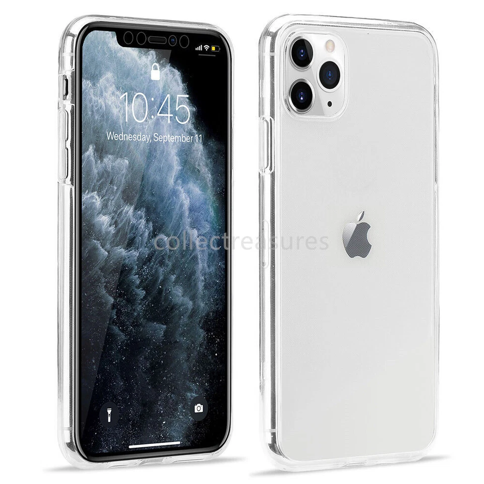 360 Clear Case For iPhone 6/7/8/X/11/12/13/14/15/16 Front silicone and Back hard - Image 2 of 4