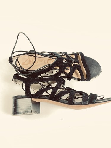 Sandalias Sam Edelman para mujer Gemma Gladiador con cordones negras enjauladas talla 8,5. - Imagen 6 de 8