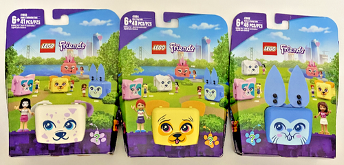 LEGO Emma's Dalmatian Cube 41663 Mia's Pug Cube 41664 Andrea's Bunny Cube 41666