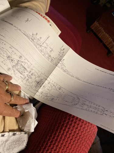 Ship's Data #1: USS North Carolina (BB55)  1982 battleship Fold Out Ship Program - Picture 5 of 12