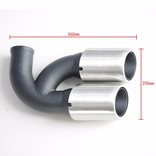 2x Puntas de silenciador trasero de doble tubo de escape de coche para Porsche Cayenne V8 2011-2014 - Imagen 4 de 10