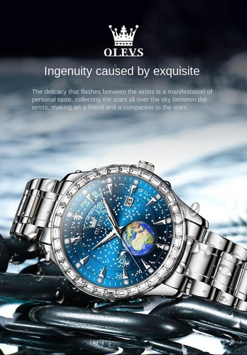2024 Nuovo Orologio Olevs Cielo Stellato Quarzo Luminoso Uomo Moda Trendy - Foto 14 di 28