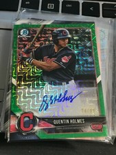  2018 Bowman Chrome Mega Box Autograph Green Refractors Quentin Holmes/99! kc22!