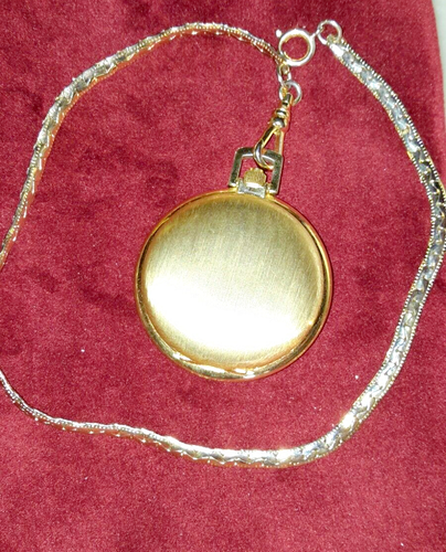 Colibri Gold Toned Pocket Watch with Silver Chain - Picture 2 of 2