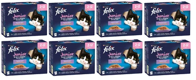 Purina Felix Nassfutter Junior 96x85g Fleisch & Fisch Mix in Gelee