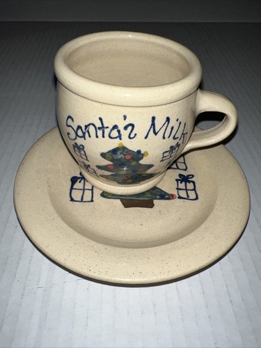 Collectible Christmas “cookies and milk” Santa Claus Plate & Cup. Pottery Folksy - Picture 2 of 6