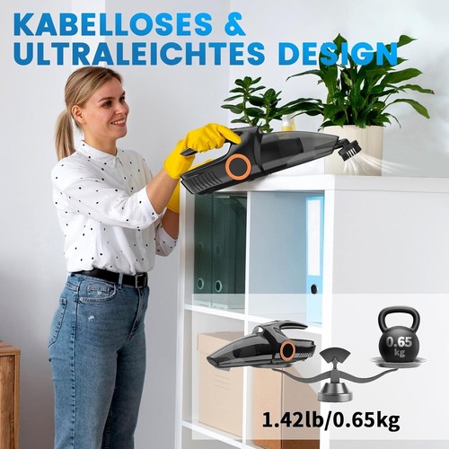 Handstaubsauger Kabellos 9500Pa Stark Akku Auto Staubsauger mit Filter Haus C445 - Bild 6 von 7