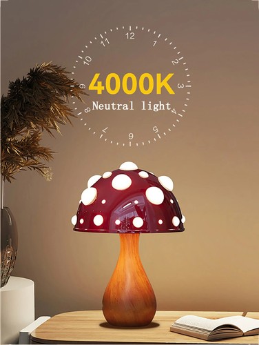Pilz Lampe Fliegenpilz Pilzlampe Tischlampe Wohnzimmer Deko Rot LED Nachttisch - Bild 13 von 17