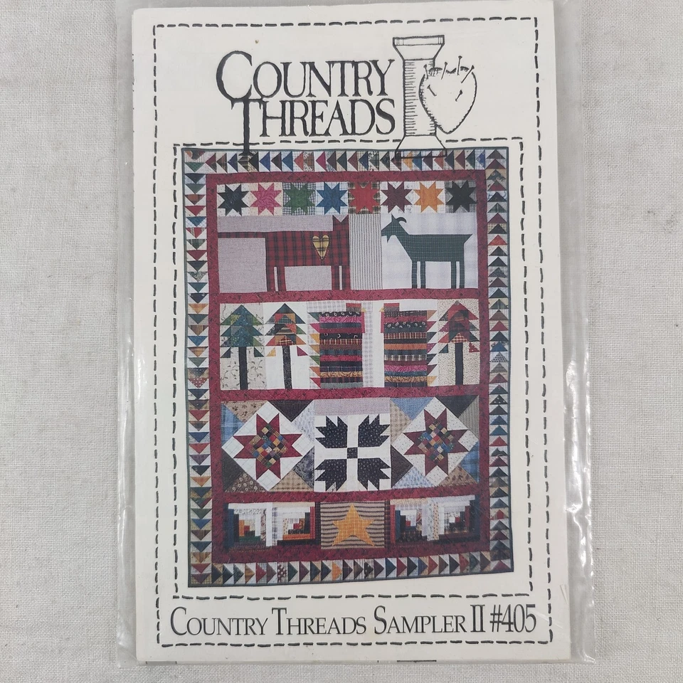 Country Outdoor Cute Cat + Goat Animal Wall Quilt Template  Large 30" x 40" - Image 4 of 4