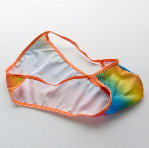 K448 P Mens String Bikini Sexy Tanga Bulge Pouch Swim Bikini Rainbow Color Print - Picture 4 of 13