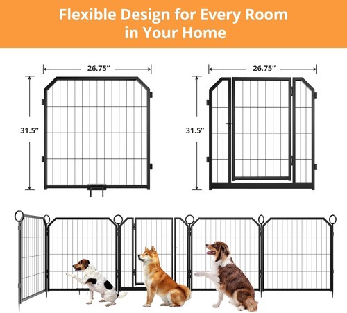 Panel Dog Playpen Portable Pet Play Pen Puppy Exercise Fence Kennel Yard 8/16PCS - Picture 9 of 13