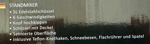 Standmixer Küchenmaschine Kalorik TKG M 3014 rot 5l mit Zubehör "NEU" - Bild 4 von 5