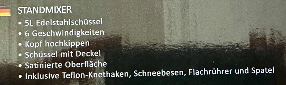 Standmixer Küchenmaschine Kalorik TKG M 3014 rot 5l mit Zubehör "NEU" - Bild 4 von 4