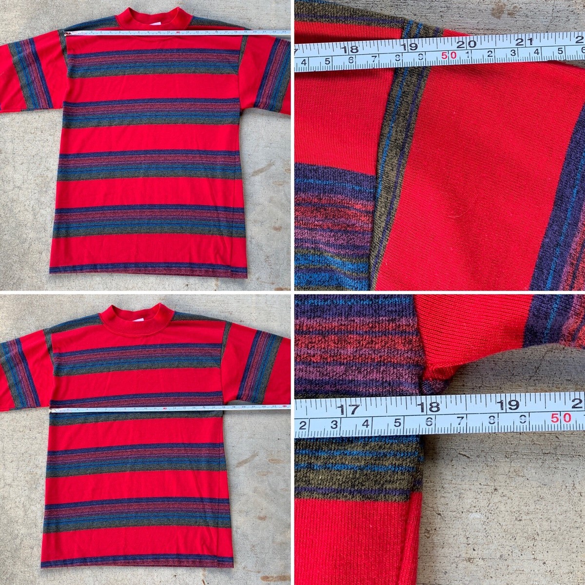 Vintage Indy Knit Long Sleeve Striped Tee T-Shirt XS/S Made Vintage Indy Knit Long Sleeve Striped Tee T-Shirt XS/S Made