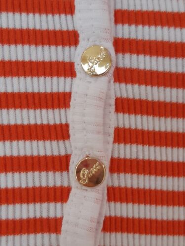 Ladies GUESS sleeveless Ribbed T Shirt S-M Red White Striped Vgc!! - Picture 6 of 10
