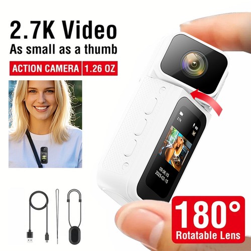 2.7K HD Wifi Action Camera Portable Vlogging, Hands-Free POV Recording Body Cam - Picture 24 of 26