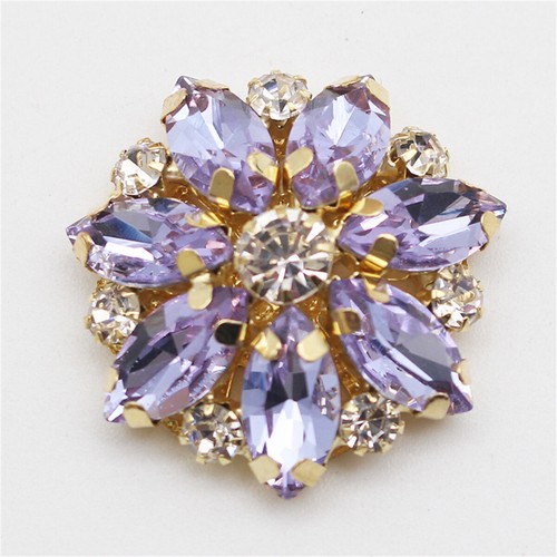 2PCS Flower Rhinestone Flat Buttons Sewing Clothing Decor DIY Craft Accessories - Picture 15 of 23