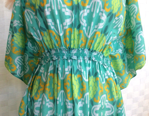 Vestido Sheridan Francés 100% Algodón Caftán Caftán Geométrico Piña Talla 8 FXM - Imagen 13 de 18