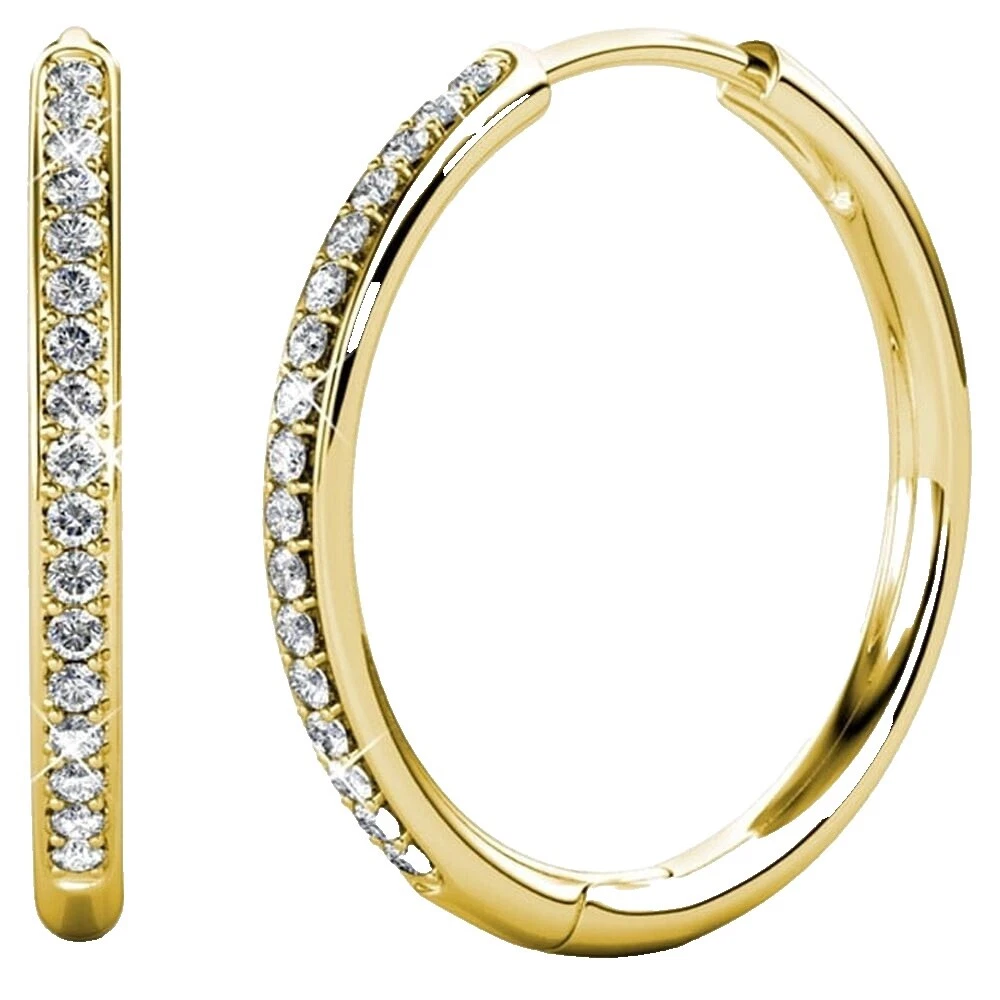 Swarovski Yellow Gold Plated Hoop Fashion Earrings