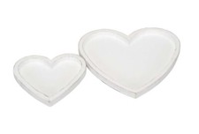 2 Stk Tabletts Holz HERZFORM Hochzeitsdeko 20x20cm und 30x30cm Herztablett Deko 