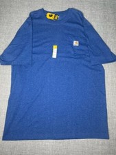 Carhartt Shirt Men's Large Tall Loose  Fit Heavyweight Short-Sleeve Blue NWT