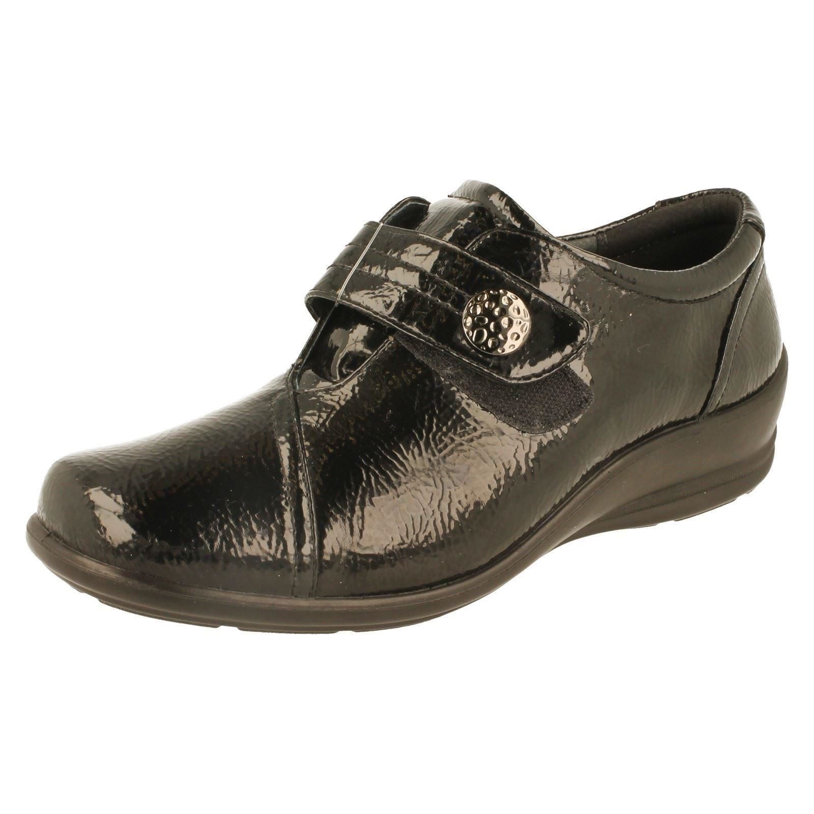 Donna Donna Donna in Vernice Nera Riptape Padders Scarpe Simone cf83da Donna Donna Donna in Vernice Nera Riptape Padders Scarpe Simone cf83da
