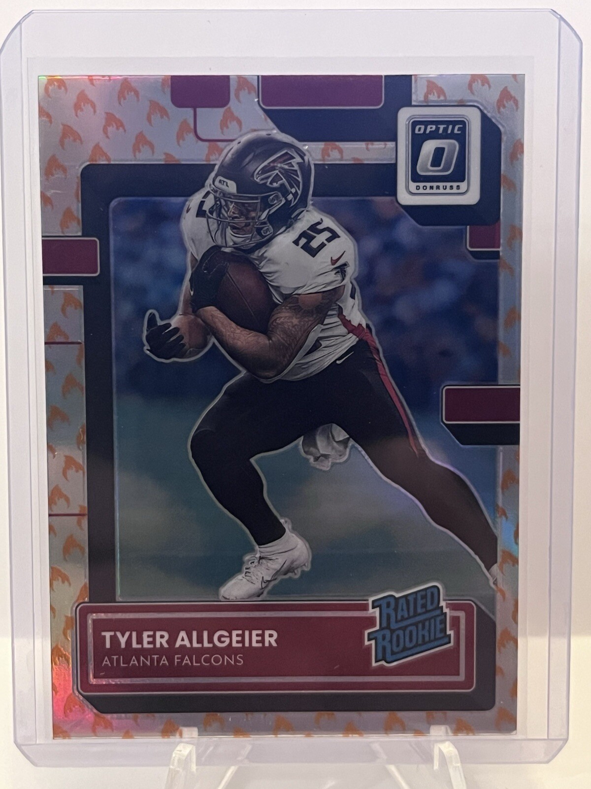 2022 Panini Donruss Optic - Rated Rookie Fire Prizm #278 Tyler Allgeier (RC)