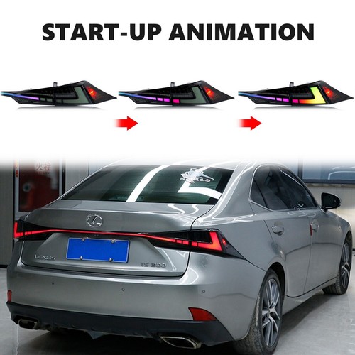 RGB Tail Lights For Lexus IS250 IS300 IS350 ISF 2014-2020 w/ Middle Light Clear - Picture 5 of 13