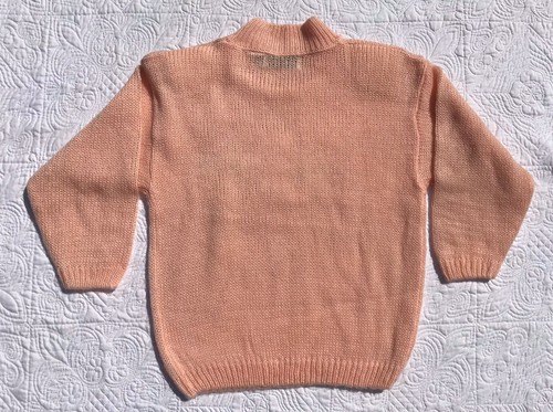 Maggie Lawrence VINTAGE PULLOVER 80'S SWEATER PEACH PINK W/SILVER BUGLE BEADS L - Picture 5 of 6
