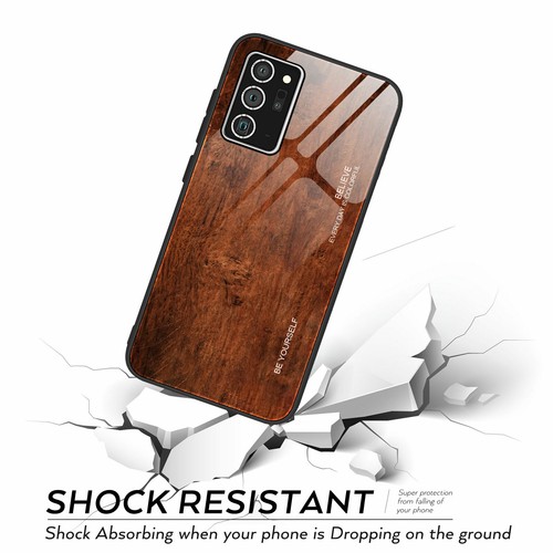 For Samsung S25 S24 S23 FE S22 S21 Note20 S20 Wood Pattern Tempered Glass Case - Picture 15 of 32