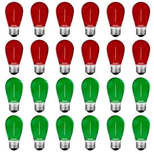 Meconard 24 Pack LED S14 Replacement Light Bulbs,  Assorted 
