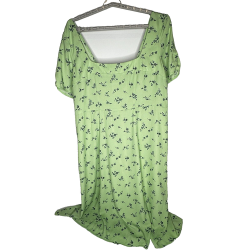 Leith Green Veranda Nora Floral Smocked Back Plus Size Midi Dress 3X - Picture 2 of 11