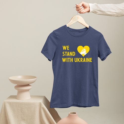 We Stand with Ukraine T-Shirt Humanity Supports Love Freedom Peace Heart Gifts - Picture 16 of 23