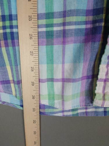 VINTAGE Sink'r Swim Shop Plaid Flannel Button Down Shirt Men's Large Made in USA - Picture 10 of 14