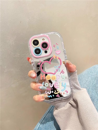Rosa englische Liebe Spiegel niedliche Cover Hülle für iPhone 16 Pro Max 15 14 12 13 11 - Bild 5 von 11