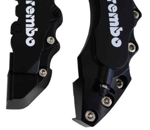 HIGH QUALITY BIG & MEDIUM BLACK CAR BRAKE CALIPER COVERS 4 PCS F/REAR UNIVERSAL - Picture 4 of 14