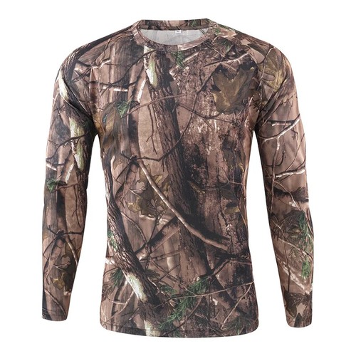 Men's Spring Autumn Long-sleeved T-Shirt Bionic Camouflage Hunting Under-Shirt - Picture 28 of 35