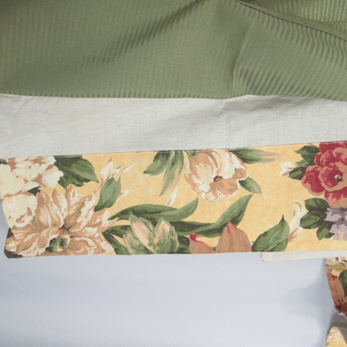 Handmade Homemade Valances 2 Pair Green Scalloped Cottage Floral Lot of 4 Double - Picture 3 of 16