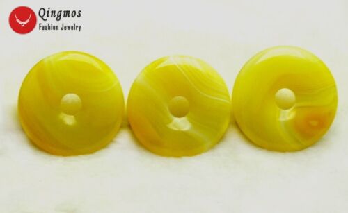 40mm Natural Donuts Shape Brown Striped Agate Pendant for Women Fine Jewelry 102 - Picture 33 of 36